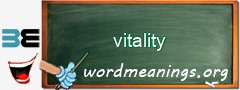 WordMeaning blackboard for vitality